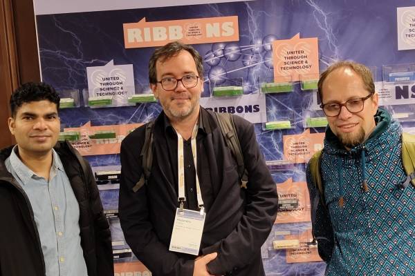 Georg Gramse (JKU) with Hari Raj and Alejandro Franco from UPJV